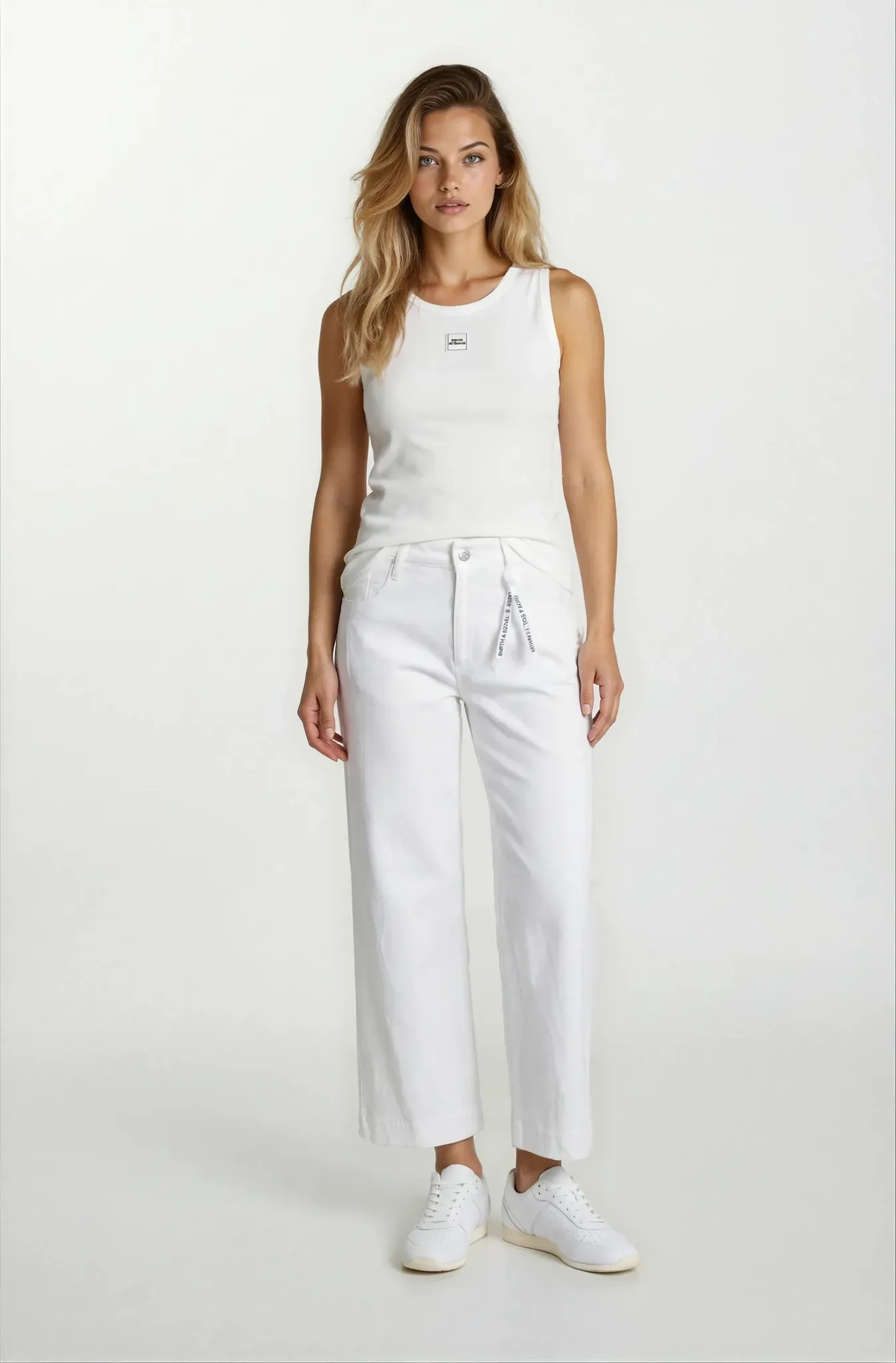Weite Jeans SMITH & SOUL, Damen, Gr. 32, weiß, Web, Material: 100% Baumwolle, unifarben, weit, Jeans, aus Baumwolle