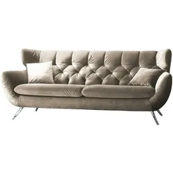 KAWOLA Sofa CHARME 3-Sitzer Velvet sand
