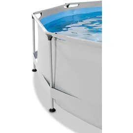 EXIT TOYS Soft Grey Pool rund 360 x 76 cm inkl. Filterpumpe + Sonnensegel