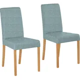 4-Fußstuhl HOME AFFAIRE "Bologna", blau (hellblau (fantasy 8214), natur), B:44cm H:91cm T:56cm, Holzwerkstoff, Massivholz, Stühle, Gestell aus Massivholz