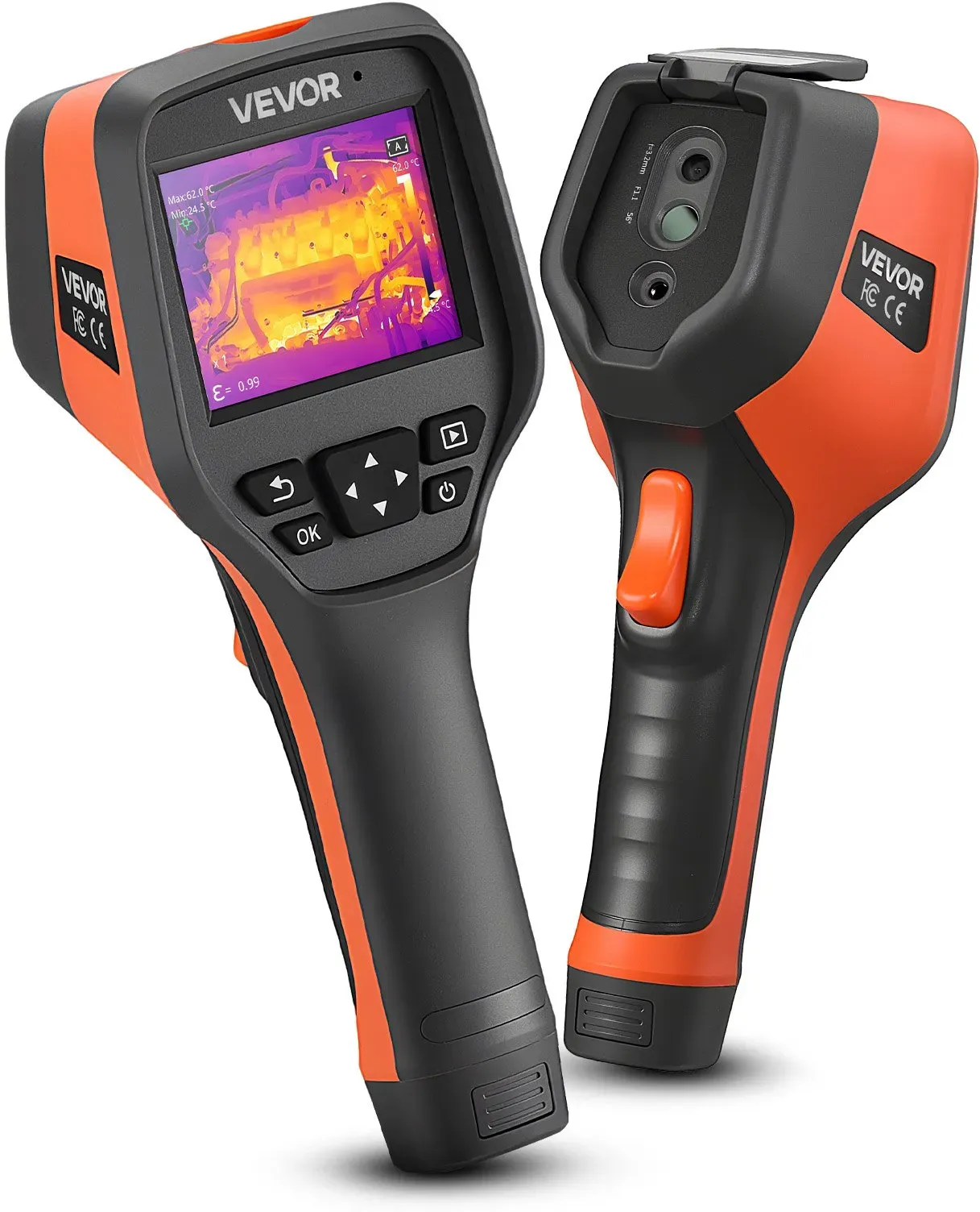 VEVOR Wärmebildkamera, 256 x 192 IR-Auflösung, Wärmebildgerät mit 2 MP visueller Kamera, 25 Hz Bildwiederholrate Infrarot-Imager mit 3,5 Zoll Touchscreen, -20 °C bis 550 °C, WLAN-Unterstützung