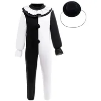 Lito Angels Pierrot Harlekin Clown Kostüm Kleid Verkleidung mit Hut für Kinder Jungen Größe 7-8 Jahre 122, M