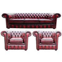 JVmoebel Chesterfield-Sofa, Chesterfield 3+1+1 Sitzer Garnitur Sofa Couch braun