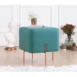 Atelier Del Sofa Bohemian Pouffe, Light Green, 40 x 42 x 40 cm | 50% Cotton & 50% Linen, 5 cm Orthopedic Sponge, Copper Coated Iron Legs | Stylish & Comfortable for Home & Hotel