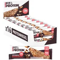 GERLINÉA Fit&Protein – Proteinriegel Geschmack Schokolade Mandel – Ohne Zuckerzusatz – 13 g Protein pro 45‐g‐Riegel – Protein nach dem Sport – 16 Riegel