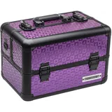 anndora Beauty Case Kosmetikkoffer Schminkkoffer - Rahmen Aluminium Schwarz - Oberfläche Violett