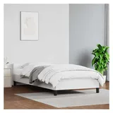 vidaXL Bettgestell mit Kopfteil ohne Matratze Weiß 90x200 cm