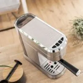 First Austria TZS First Austria Siebträgermaschine elektrisch silberfarben + 2 doppelwandige Glasbecher