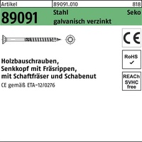 Industrial Quality Supplies ART 89091 Holzbauschrauben CE Stahl 10