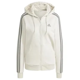 Adidas Damen Essentials 3-Stripes Full-Zip Fleece Hoodie, Alumina, XS