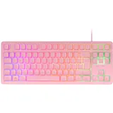 Mars Gaming MK023, Gaming Tastatur TKL, Hybrid H-Mech Technologie, FRGB Regenbogenbeleuchtung, Anti-Ghosting, Universelle Kompatibilität, Rosa, Spanische Sprache