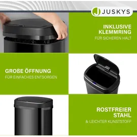 Juskys Automatik Mülleimer mit Sensor - Schwarz