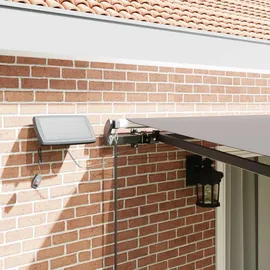 vidaXL manuelle einziehbare Markise mit LED 450 x 300 cm hellgrau