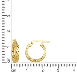 Fascination by Ellen K. Creolen 375 Gelbgold glanz diamantiert one-size