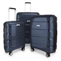 HAUPTSTADTKOFFER - Britz - 3er Koffer-Set Trolley-Set Rollkoffer Reisekoffer Erweiterbar, TSA, 4 Rollen, (S, M & L), Dunkelblau