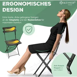 Kesser KESSER® Bistroset 3-teilig Bistrotisch mit 2 klappbaren Stühle Set Balkonset Balkonmöbel Klapp-Möbel Gartenset Sitzgarnitur Gartengarnitur Gartenmöbel Sitzgruppe Metall Bistro Gartentisch inkl. Abdeckung