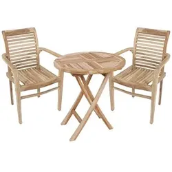 Garden Pleasure Sitzgruppe JAVA, natur Holz, 3-teilig