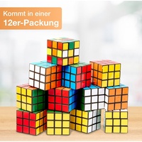 Flanacom Lernspielzeug Premium Zauberwürfel - Magic Cube - Brainteaser (12-er Set), Mini Speedcubes für unterwegs, robustes Geduldspiel