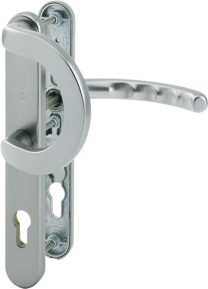 HOPPE® Schutz-Wechselgarnitur mit Schmalschild Luxembourg 513G/3358/3357N/1500, Aluminium, Farbe: weiß