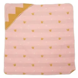 David Fussenegger Babydecke Kapuze Juwel 'Kronen' 80 x 80 cm Altrosa