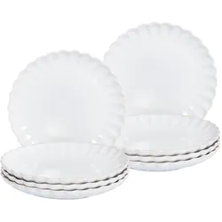 Dessertteller 8er Set NETTLE Steinzeug Cremeweiß