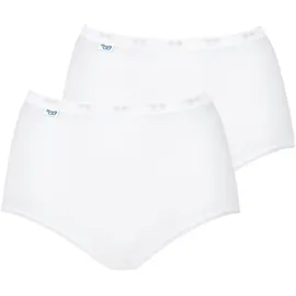 SLOGGI Damen, Basi Basic Maxi 2p Slips, Blickdicht, weiß, 42 - 42