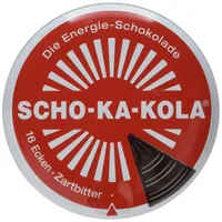 SCHO-KA-KOLA Original Zartbitter, (1x 100 g) I Schokoladen-Tafel in der Dose I Koffein Schokolade Snack I Kaffee Knabberartikel