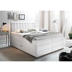 Meise Möbel Boxspringbett Lenno mit Bettkasten Leder