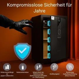 Extralink Lock Star XP-70 Elektronischer Safe mit Code und Fingerabdruck Tresor - Schwarz