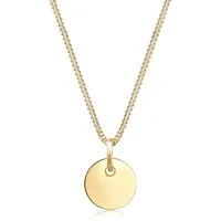 Elli Basic Panzerkette Plättchen Kreis Geo 925er Silber Ketten Damen