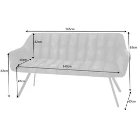 Riess-Ambiente Sitzbank PAPILLON Beige 165 x 40 x 48 cm