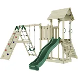polar play PolarPlay Spielturm Farö Schaukel Kletterwand Rutsche Grün