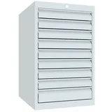 PAVOY Schubladenschrank, Höhe 800 mm, Schubladen 8x70 + 1x100 mm, Breite 500 mm, lichtgrau, lichtgrau