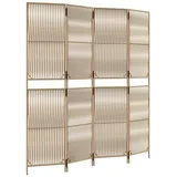 vidaXL Paravent 4-tlg. Beige Poly Rattan