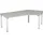 Geramöbel Flex Schreibtisch lichtgrau, silber L-Form, 5-Fuß-Gestell silber 216,6 x 113,0 cm