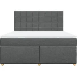 vidaXL Boxspringbett 180 x 200 cm Dunkelgrau