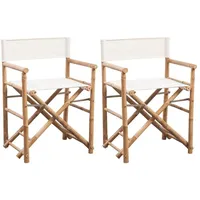 vidaXL Klappbarer Regiestuhl Gartenstuhl-Set 58 x 48 x 89 cm weiß/braun 2 St.