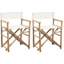 vidaXL Klappbarer Regiestuhl Gartenstuhl-Set 58 x 48 x 89 cm weiß/braun 2 St.