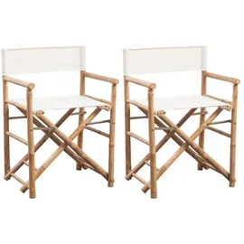vidaXL Klappbarer Regiestuhl Gartenstuhl-Set 58 x 48 x 89 cm weiß/braun 2 St.