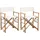 vidaXL Klappbarer Regiestuhl Gartenstuhl-Set 58 x 48 x 89 cm weiß/braun 2 St.