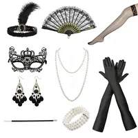 20er Jahre Accessoires,9 Stück 20er Jahre Kostüm Damen,Jahre Kleid Zubehör