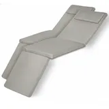 2er Set Luxus Deckchair Auflage Loftlux Dc, 175x45x5cm, Hellgrau