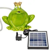 Storm's Gartenzaubereien Wasserspeier Solar mit Pumpe Frosch 12cm Keramik für Miniteich - Balkon und Terrasse