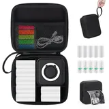 HUIJUTCHEN Mini Taschendrucker mit Hülle, Mini Thermodrucker mit 10 Rollen Thermopapier, Mini Tragbarer Fotodrucker für Reisen, Journal, Memo, Foto, Studiennotizen, Einkaufslisten