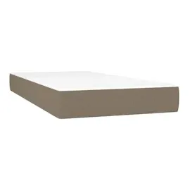 vidaXL Boxspringbett mit Matratze & LED Taupe 100x200 cm Stoff