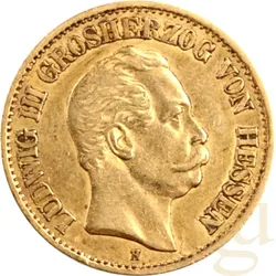 10 Mark Goldmünze Ludwig III Großherzog von Hessen
