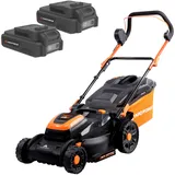 Yard Force LM C37B Akku Rasenmäher mit 37 cm Schnittbreite, 20V 2.5Ah Dual-Batterie, 40L Grasbeutel und 450 qm Schnittfläche: Leistungsstark, Effizient und Vielseitig