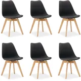 Homestyle4u Küchenstuhl, Schwarz, Holz, 46x80x45 cm, Esszimmer, Stühle, Esszimmerstühle, Vierfußstühle
