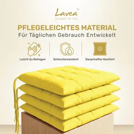 LAVEA Sitzkissen 40 x 40 x 3 cm gelb 8-tlg.