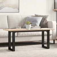 VidaXL Couchtisch O-Gestell 110x40x45 cm Massivholz Kiefer & Stahl